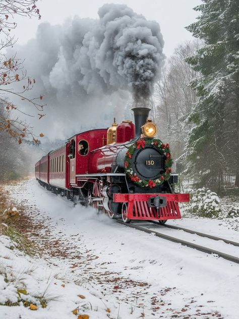 Jing Y Jang, Steam Trains Photography, Best Winter Vacations, Train Wallpaper, Reflection Photos, Scenic Railroads, Christmas Scenery, Magical Winter, Train Art