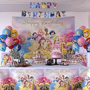 Princess Birthday Decorations, Balloons Happy Birthday, Princess Balloons, Princess Birthday Party Decorations, Disney Princess Birthday Party, Princess Theme Birthday, Happy Birthday Backdrop, Princess Theme Birthday Party, Disney Princess Birthday