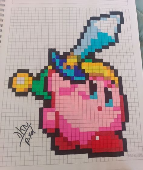 Pixel art juegos, Kirby link Pixel Art Kirby, Kirby, Pixel Art, Halloween, Crochet, Quick Saves, Art