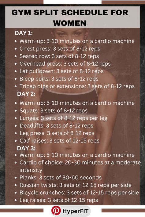 Three Day Split Workout Gym Women, Three Day Gym Workout Plan For Women, 4 Day Gym Split For Women, 4 Day Weight Lifting Plan For Women, 3 Day Gym Split Women, 3 Day Split Workout Women Gym Beginner, Mma Women Workout, 3 Day Lifting Plan For Women, Gym Split Schedule Women 4 Day