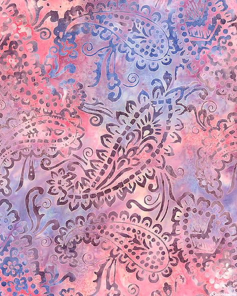 eQuilter Ruffled Paisley Batik - Candy Pink Batik Pink, Taffy Candy, Fantasy Star, Motif Batik, Pink Quilts, Free Quilt Patterns, Candy Pink, Plum Purple, Quilt Patterns Free