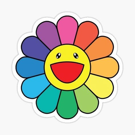 Murakami Flower, Stickers Cool, Pop Stickers, Tumblr Stickers, Wallpaper Bts, 캐릭터 드로잉, Takashi Murakami, Happy Flowers, Indie Kids