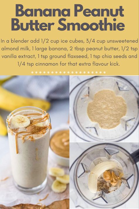 Healthy Pre Workout Smoothie, Pre Workout Shakes, Pre Workout Smoothie For Energy, Pre Workout Snack For Energy, Pre Workout Breakfast Smoothie, Preworkout Smoothies, Banana And Peanut Butter Smoothie, Morning Protein Smoothie, Pre Workout Breakfast