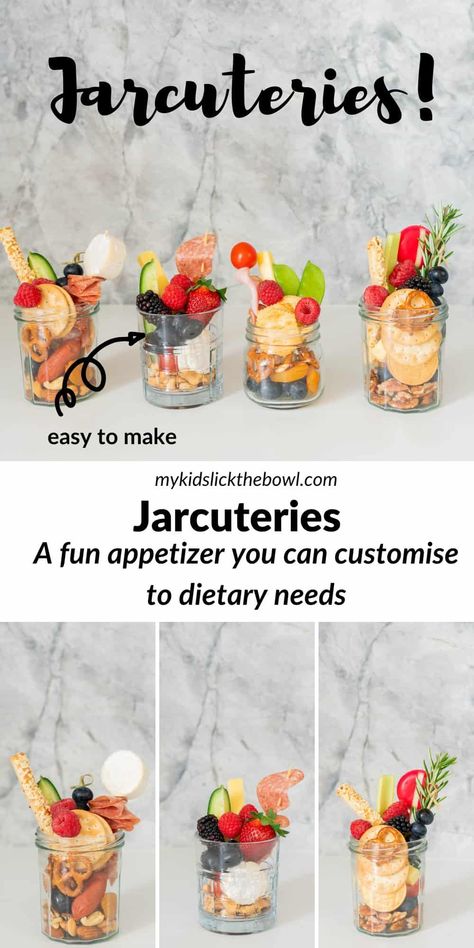 Charcuterie Jars, Individual Appetizers, Christmas Starters, Best Holiday Appetizers, Christmas Appetizer, Healthy Homemade Snacks, Dessert In A Jar, Charcuterie Inspiration, Deli Meats