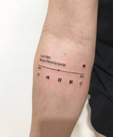 Song Playing Tattoo, Spotify Code Tattoo, Playlist Tattoo, Spotify Tattoo, Tattoos For Music Lovers Unique, Rock And Roll Tattoo, Tattoo Fixes, Tiny Tattoos For Women, Magic Runes