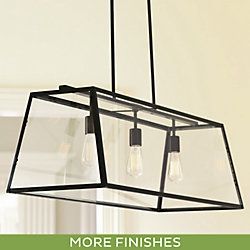 Eldridge Rectangular Pendant Dining Table Rectangular, Simple Geometric Designs, Rectangular Chandelier, Rectangle Chandelier, Industrial Chandelier, Kitchen Lights, Kitchen Design Plans, Hanging Fixture, Kitchen Lighting Fixtures