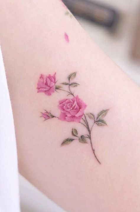 Rose Tattoo Small Wrist, Dainty Yellow Rose Tattoo, Tattoo Fixes, Yellow Rose Tattoos, Watercolor Rose Tattoos, Pink Rose Tattoos, Rose Hand Tattoo, Rose Tattoos For Women, Pink Tattoo