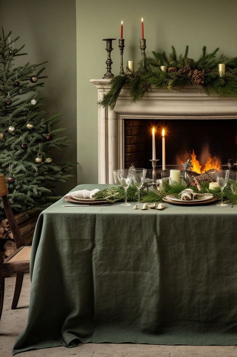 Dark olive round linen tablecloth Round Christmas Tablecloth, Mood And Tone, Tablecloth Christmas, Round Tablecloths, Linen Table Cloth, Christmas Table Linen, Linen Tablecloths, Christmas Tablecloth, Eco Friendly Decor