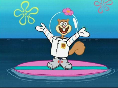 Sandy on a surf board! Sandy From Spongebob, Spongebob And Sandy, Wallpaper Spongebob, Bob Sponge, Spongebob Square, Sandy Cheeks, Spongebob Birthday, Underwater City, Spongebob Wallpaper