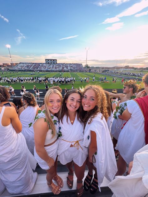 Greek Life Football Theme, Greek Out Football Game, Toga Fnl Theme, Toga Football Game, Toga Theme Football Game Night, Toga Outfit, Spirit Day Ideas, Hs Football, Fb Games