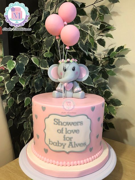 Elephant Baby Shower Cake Girl, Baby Shower Cake Elephant, Pink Elephant Baby Shower Theme, Elephant Baby Shower Theme Girl, Pink Elephant Cake, Butterfly Baby Shower Cake, Baby Elephant Cake, Pink Baby Shower Cake, Pink Elephant Baby Shower