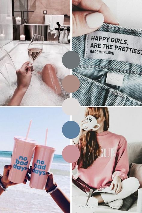 #pink #vogue #rose #happygirls #colorpalette #palette #denim #pinkgirl Denim And Pink Color Palette, Girly Color Palette, Pink Vogue, Palette Inspiration, Branding Resources, Color Samples, Pink Girl, Color Palette, Branding