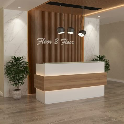 Small Office Reception Desk, Salon Spa Interior Design, Luxury Reception Desks, Office Reception Counters, Modern Office Reception, Small Reception Desk, Reception Table Design, Curved Reception Desk, Reception Desk Counter