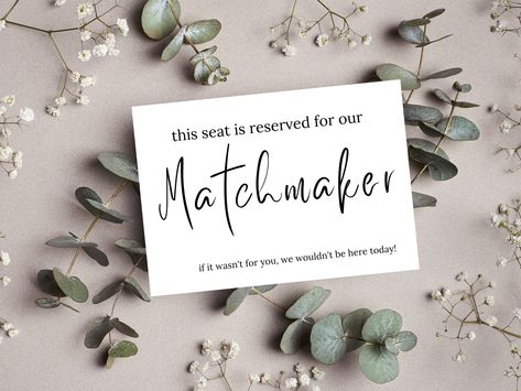 Match Maker Wedding Chair, Matchmaker Chair Wedding, Matchmaker Sign Wedding, Matchmaker Wedding Chair, Match Maker Wedding Chair Sign, Matchmaker Wedding Chair Sign, Seat Reserved Sign, Reserved For Bridal Party Sign, Reserved Seating Wedding