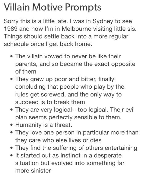 Sooo...scary thing is the third to last sounds like my OC Rafe, (who is supposed to be a hero) Villain Motives, Story Writing Prompts, Writing Dialogue Prompts, Creative Writing Tips, Writing Inspiration Prompts, Writing Characters, Writing Dialogue, Creative Writing Prompts, Book Writing Tips