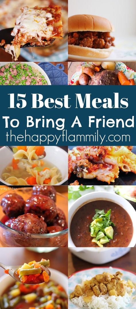 15 best meals to take to a friend. Best meals to bring someone when they have a baby. Easy meals to make for friends. Easy meals to make when you have people over for dinner. Best meals for serving guests. #dinner #Meals #family #service #bonding #friends Meals For The Sick Families, Best Recipes To Take To Someone, Dinner For Neighbors Meal Ideas, Food For Sick People Meals, Meals To Bring People, Good Meals To Take To Someone, Meals For Sick Friends Families, Meals For Neighbors, Dinner To Take To Someone