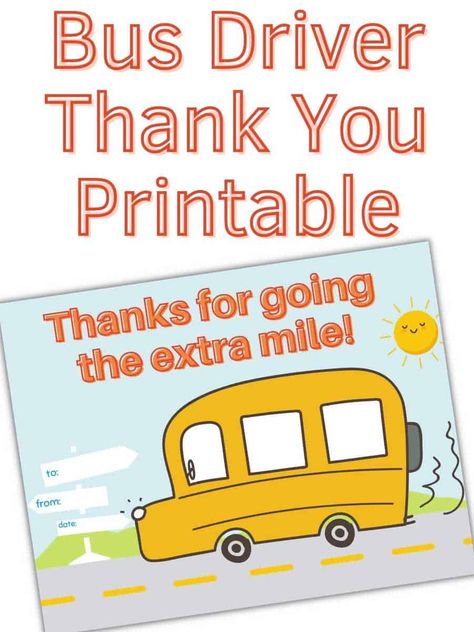 Let your child's bus driver know how much you appreciate them with this free Bus Driver Thank You Printable Card. Thank You Bus Driver, Bus Driver Thank You, Bus Driver Appreciation Printable Free, Driver Card, Bus Driver Appreciation, Message For Teacher, Card Template Free, Bus Driver Gifts, Thank You Template