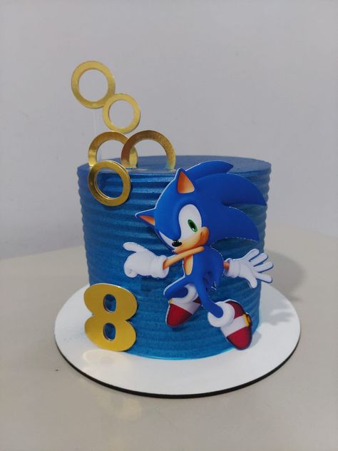 Bolo Sonic, festa Sonic, Topper Sonic, personalizados Sonic Simple Sonic Cake, Topper Sonic, Bolo Sonic, Sonic Cake, Sonic Party, Simple Birthday, Simple Birthday Cake, Cakes For Boys, Sonic