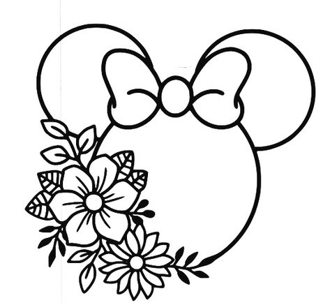 Disney Daughter Tattoo, Disney Embroidery Patterns, Disney Svgs, Disney Silhouette Art, Minnie Mouse Head, Disney Silhouette, Idee Cricut, Pola Sulam, Disney Svg