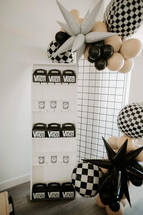 VANders first Birthday  | CatchMyParty.com Vans First Birthday, Vans Party Theme, Vans Themed Birthday Party, Two Rad Birthday Party Boy, Two Cool Birthday Party Boy Decorations, Two Cool Birthday Theme, Vans Birthday Party, Two Rad Birthday Party, One Rad Dude Birthday