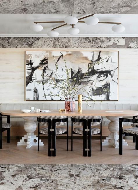 A confident mix of Italian-inspired stone is the hallmark of this Greg Natale project - Vogue Australia Dining Area Luxury, Modern Decorating Ideas, Greg Natale, Modern Decorating, Villa Necchi, Clad Home, Vogue Living, Australian Homes, Luxury Decor