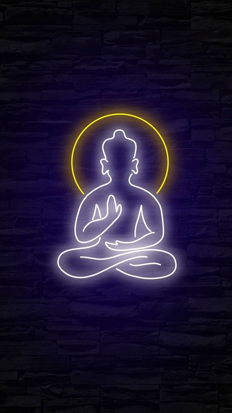 Buddha Profile Picture, Neon Profile Picture, Buddhism Wallpaper, Neon Light Wallpaper, Neon Flex, Neon Wallpaper, Flower Phone Wallpaper, Neon Art, Neon Lights