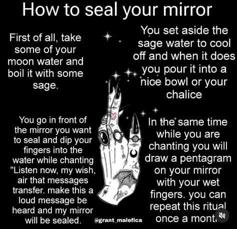 Seals Witchcraft, Left Hand Path Magick, How To Seal A Mirror Witchcraft, How To Lock Your Mirrors Witchcraft, Mirror Box Spell, Protection Magick, Mirror Magic, Witchcraft Spells For Beginners, Hoodoo Spells