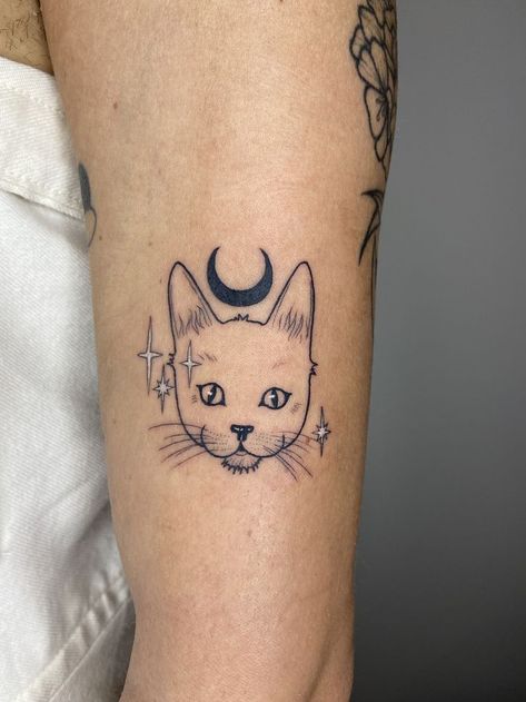 tatouage paris chat mystic lune Mystical Tattoos, Cat Tattoo, Tatting, Tattoos, Animals