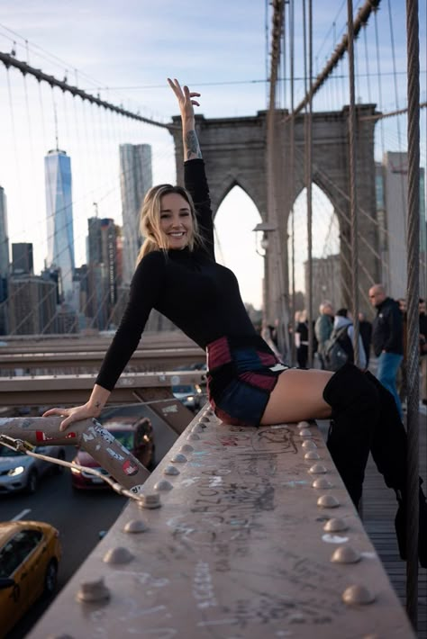 Sitting On A Bridge, A Bridge, Brooklyn Bridge, The Edge, Brooklyn, A Woman, Bridge, New York