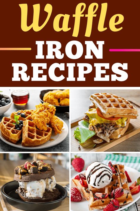 These waffle iron recipes will give you a new appreciation for your appliance! From grilled cheese to quesadillas, there are so many delicious dishes you can make with it. Waffle Grilled Cheese, Waffle Iron Cookies, Waffle Sandwich Recipe, Mini Waffle Recipe, Grilled Cheese Waffles, Belgian Waffles Recipe, Easy Waffle Recipe, Waffle Iron Recipes, Waffle Maker Recipes