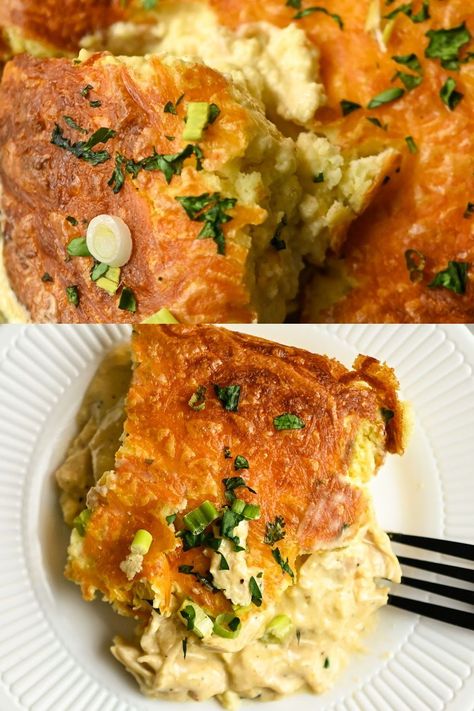 This delicious keto chicken cornbread casserole recipe features a mock cornbread topping that is gluten-free and can be made with leftover rotisserie chicken. It's perfect for busy weeknights when you are craving comfort food. keto chicken casserole| low carb chicken casserole| gluten-free chicken casserole #ketocasseroles Chicken Casserole Low Carb, Gluten Free Chicken Casserole, Chicken Cornbread Casserole, Kid Dinner, Cornbread Topping, Casserole Low Carb, Cornbread Casserole Recipe, Low Carb Chicken Casserole, Chicken Cornbread