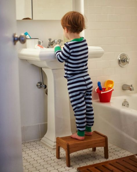 Motherhood Mondays: Brushing Kids’ Teeth Child Step Stool, Toilet Step, Diapering Essentials, Kids Bathrooms, Toddler Step Stool, Kids Teeth, Twin Life, Bathroom Stool, Cup Of Jo