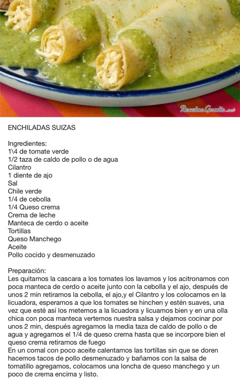 Receta Enchiladas SUIZAS... Batman Sneakers, Mexican Food Recipes Enchiladas, Enchiladas Verdes Recipe, Enchiladas Recipes, Enchiladas Suizas, Mexican Salsa Recipes, Salad Dressing Recipes Healthy, Mexican Dessert Recipes, Mexican Cooking