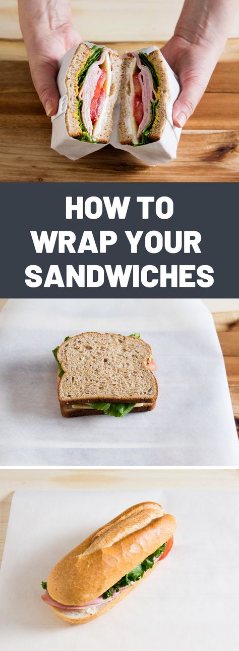 How to Wrap Your Sandwiches for Better Eating on the Go | It won't gather condensation and induce sogginess the way a zipper-lock bag will, and, because these wrap jobs hold up even once your sandwich is sliced in half, it'll make eating on the go a whole lot easier and neater, too. All you'll need is parchment or waxed paper and, if you're working with a hot sandwich or planning to slice the sandwich in half, a sheet of aluminum foil. Deli Style Sandwiches, Spicy Sandwich, Eating On The Go, Roast Beef Sandwich, Sandwich Bar, Deli Sandwiches, Hot Sandwich, Healthy Sandwiches, How To Wrap