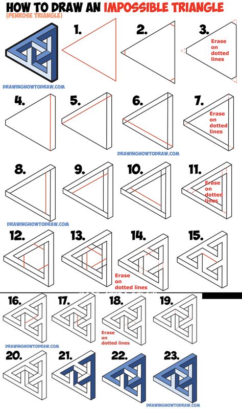 #HowtoDraw #Impossible #Triangle #Penrose #Simple #Stepbystep #tutorial #easy Geometric Art Drawing Simple, Penrose Triangle Tattoo, Impossible Square, Batman Art Drawing, Op Art Lessons, Impossible Triangle, Impossible Shapes, Penrose Triangle, Geometric Shapes Drawing