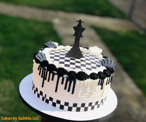 Chess Cake Design, Checkered Cake Design, Check Board Cake, Chess Birthday Cake, Chessboard Cake, Chessboard Cake Birthday, Chess Wedding, Chess Birthday, Chess Party