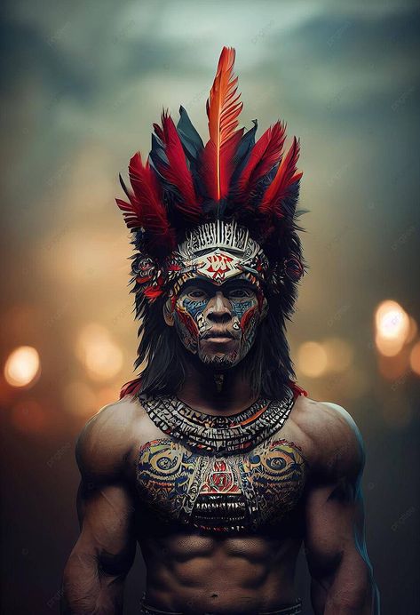 Warrior Images, Logo Cloud, Carnival Makeup, Warrior King, Aztec Warrior, Marketing Poster, Muscle Hunk, Illustration Photo, Black And White Tree