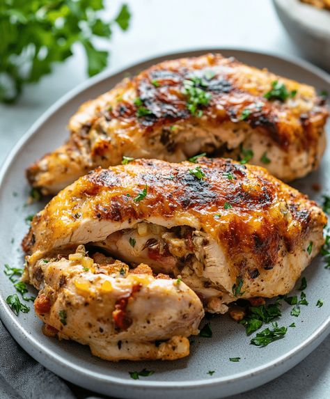 Easy Stuffed Chicken Recipes, Easy Stuffed Chicken, Chicken Rub Recipes, Stuffed Chicken Recipes, Creamy Chicken Bake, High Calorie Smoothies, Stuffed Chicken Recipe, Baked Chicken Breasts, Chicken With Italian Seasoning