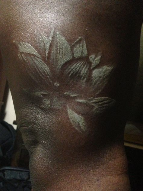 White Ink Tattoos Healed, Black People Tattoos, Dark Skin Tattoo, Skin Images, White Ink Tattoo, Red Ink Tattoos, Sunflower Tattoo, Tattoos For Black Skin, White Tattoo