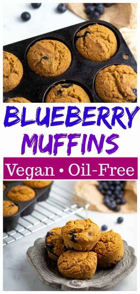 These vegan blueberry muffins are moist, fluffy, and packed with fresh blueberries. They are so good, no one will ever know they are healthy unless you tell them. #veganmuffins #veganblueberrymuffins #healthymuffins #plantbasedmuffins #dairyfreemuffins Vegan Blueberry Muffin Recipe, Blueberry Chocolate Chip Muffins, Oatmeal Blueberry Muffins Healthy, Muffins Chocolate Chip, Vegan Gluten Free Muffins, Blueberry Muffin Recipe Healthy, Blueberry Muffin Recipe Easy, Gluten Free Blueberry Muffins, Vegan Blueberry Muffins