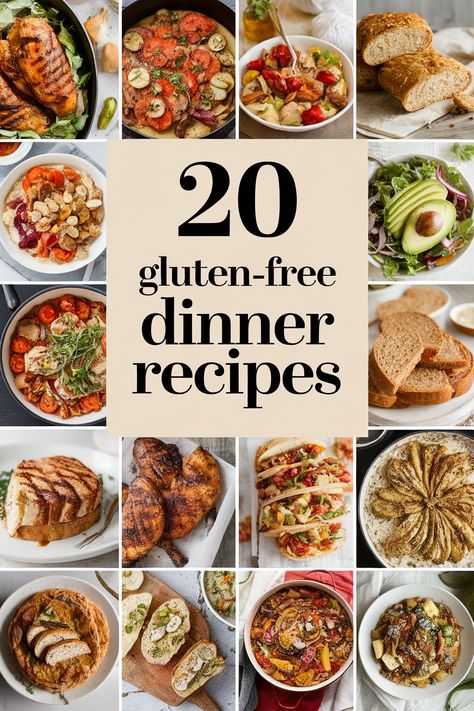 Gluten free dinner recipes? We've got you covered! These 20 easy and healthy gluten-free dinner ideas are perfect for families, busy weeknights, or even just a delicious meal for one. Explore pasta dishes, casseroles, stir-fries, and comfort foods, all made with naturally wheat-free ingredients and celiac-safe substitutes. Gluten Free Casserole Recipes, Gluten Free Dinner Recipes, Lunch Dinner Recipes, Gluten Free Family Meals, Wheat Free Bread, Gluten Free Casserole, Easy Gluten Free Recipes, Gluten Free Crock Pot Recipes, Meal For One