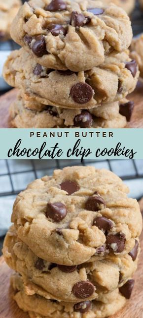 Crazy For Crust, Best Peanut Butter Cookies, Peanut Butter Chocolate Chip Cookies, Chocolate Cookie Recipes, Peanut Butter Cookie Recipe, Easy Peanut Butter, Peanut Butter Chocolate Chip, Peanut Butter Chocolate, Best Of Both Worlds