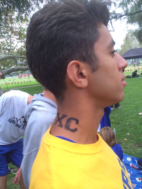 XC neck tattoo. Representing cross country. Cross Country Tattoo Ideas, Xc Tattoo Ideas, Country Cross Necklace, Country Tattoo, Country Tattoos, Neck Tattoo, Cross Country, Image Search, Tattoos