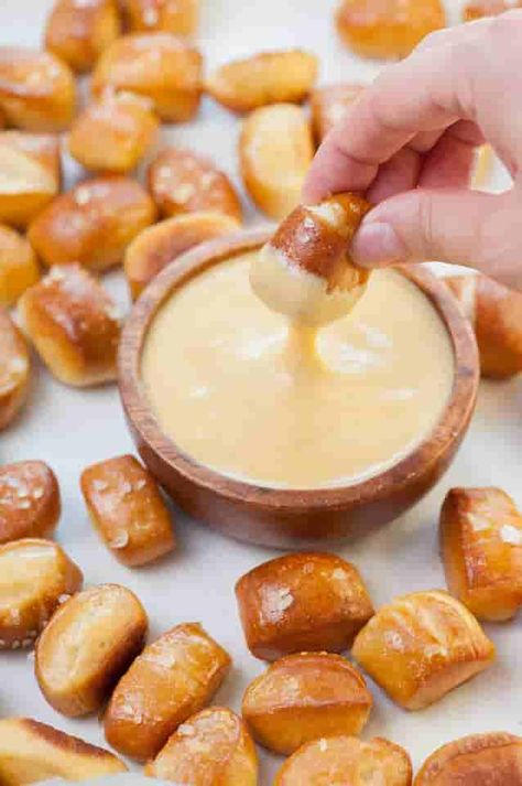 Beer & Gouda Cheese Dip - Marieke Gouda- Wisconsin Cheese, Farm, Store, and Cafe in Thorp, WI Pretzels And Cheese Dip, Gouda Cheese Dip, Pretzels And Cheese, Super Bowl Food Easy, Best Superbowl Food, Beer Cheese Sauce, English Cheese, Cheese Sauces, Roasted Potato Wedges