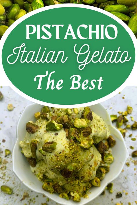 Packed with rich pistachio flavor, this homemade gelato is as smooth and creamy as any in Itay! #pistachioitaliangelato #bestpistachioitaliangelato #easypistachioitaliangelato #homemadeitaliangelato #smoothcreamygelato #bestitaliangelatorecipe #luciouspistanchiogelato #easygelatoforfamily #greatgelatoforcompany #authenticitaliangelato #authenticpistachiogelato 
#homemadegelatowithpistachios #bestpistachiodesserts #internationalgelatos #favoriteitaliandesserts #italianicecream #pistachiodesserts Pistachio Gelato Recipe, Easy Fancy Desserts, Italian Gelato Recipe, Homemade Gelato, Ice Cream Sauce, Pistachio Gelato, Italian Gelato, Sicilian Style, Pistachio Recipes