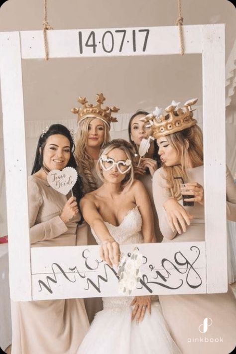 Homemade Photo Booth, Polaroid Photo Booths, Photography Hashtags, Photo Booth Backdrop Wedding, Diy Wedding Reception, Booth Backdrops, Emma Jane, Bridal Bachelorette Party, Diy Photo Booth