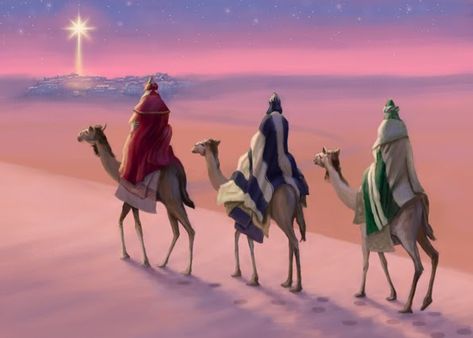 Daniel Rodgers: 3 magi approach Bethlehem Happy Three Kings Day, The Three Wise Men, Roi Mage, We Three Kings, Advocate Art, Three Wise Men, Christmas Nativity Scene, Three Kings, Wise Men