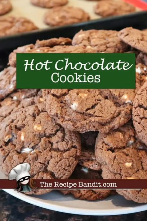 With mini marshmallow bits and hot cocoa mix blended right into the cookie dough, Hot Chocolate Cookies are fun and delicious! Marshmallow Bits, Hot Cocoa Cookies, Hot Cocoa Mix, Hot Chocolate Cookies, Baking Cocoa, Cocoa Chocolate, Hot Cocoa Mixes, Hot Chocolate Mix, Cocoa Mix