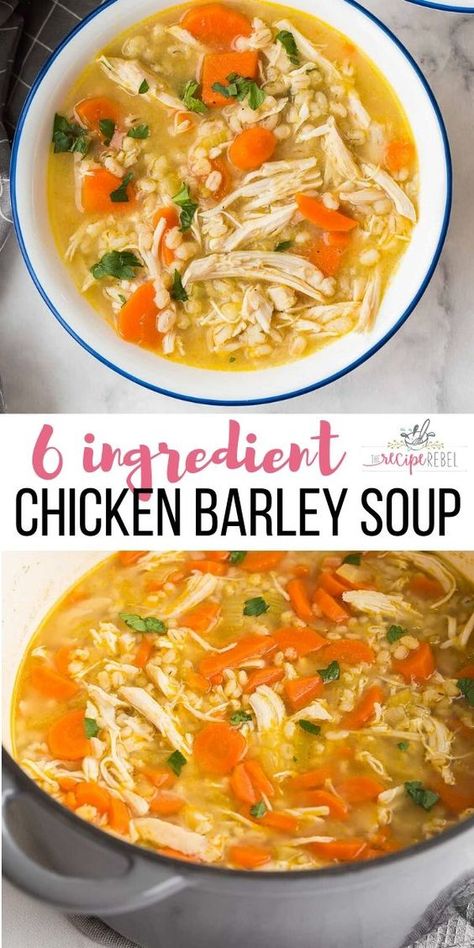 Slow Cooker Chicken Soup, Chicken Barley, Chicken Barley Soup, Healthy Chicken Soup, Soup Video, Barley Recipe, Homemade Soup Recipe, Barley Soup, Chicken Breast Recipes Healthy