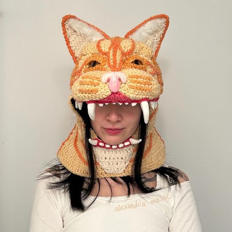 alexandria masse (@alexandria.masse) • Instagram photos and videos Crochet Cosplay, Mask Inspiration, Rainbow Sweets, Faux Fur Ears, Halloween Tea Party, Crochet Grid, Kawaii Rainbow, Crochet Costumes, Yarn Blanket